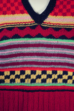 70s does 1930s-style sweater vest striped handknit wool XS Jean Howell Margaret Howell