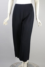 black rayon crepe wide leg pant cocktail evening trousers 1970s does 1930s style Anne Klein XS-S