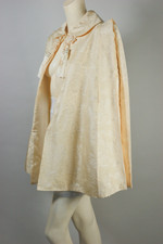 pagoda peaked shoulder 1930s evening cape bridal cream ivory Asian-patterned brocade XS