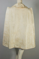 pagoda peaked shoulder 1930s evening cape bridal cream ivory Asian-patterned brocade XS