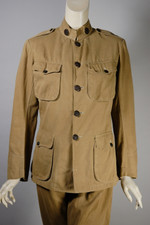 Authentic US Army WW1 khaki cotton service uniform re-enactor costume mens size XS-S 34 jacket 28-30 waist pant M1911 M1912