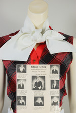1950s white pique collars ascot scarf scarves set unworn deadstock fits most