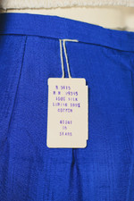 unworn 1960s blue silk shantung cigarette pant capri modern size small S 27 inch waist