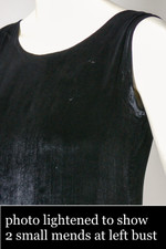 late 1920s evening party dress draped black rayon velvet bias cut tiered hem dropped waist XS 32 bust 35 inch hips
