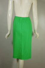 Bright green cotton knit skirt suit 1960s never worn size S-M 38 inch bust 38 inch hips Sears
