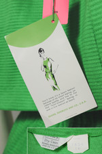 Bright green cotton knit skirt suit 1960s never worn size S-M 38 inch bust 38 inch hips Sears
