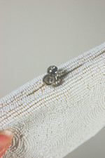 Best and Co 1950s white beaded clutch bag evening purse bride wedding