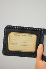 Black tooled leather wallet 1950s deco leaf design GG initials deadstock men’s billfold