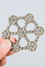 Deco 1920s 1930s millinery trim dressmaking appliques metal rhinestones true vintage deadstock