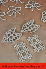 Deco 1920s 1930s millinery trim dressmaking appliques metal rhinestones true vintage deadstock
