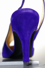 Made in France Charles Jourdan late 80s designer womens shoes purple suede slingback heels 8 8.5 narrow