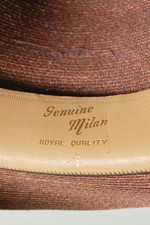Milan straw mens fedora hat 1950s 60s chestnut brown size 7 1/8 by Adam