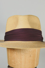 Maya-Quiche K'iche Guatemalan palm leaf fedora hat natural straw 1970s size 7 1/8 S unisex