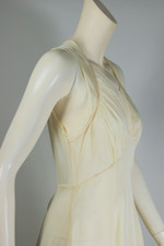 true vintage wedding gown late 1930s sleeveless dress sheer cream ivory organza S M petite