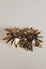 Marcel Boucher late 1950s rhinestone brooch starburst double daisy flower pin