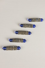 Art Deco rhinestone trims rondelles blue Czech glass beads 1930s vintage bridal crafting