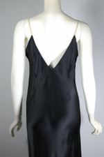 Martha Weathered Chicago 1930s black silk satin bias-cut slip evening dress S-M