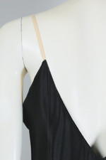 Martha Weathered Chicago 1930s black silk satin bias-cut slip evening dress S-M