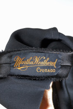 Martha Weathered Chicago 1930s black silk satin bias-cut slip evening dress S-M