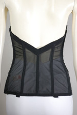 Lady Marlene vintage black lace strapless corset Merry Widow bra 1950s pin-up style size 36 C