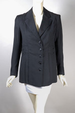 WWI late 1910s suffragette suit jacket black silk wool blend size XS 34 35 inch bust