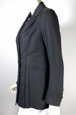 WWI late 1910s suffragette suit jacket black silk wool blend size XS 34 35 inch bust