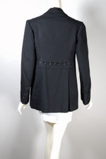 WWI late 1910s suffragette suit jacket black silk wool blend size XS 34 35 inch bust
