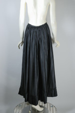 black polished cotton 1900s underskirt skirt with flounced ruffle hem size XS 25 inch waist