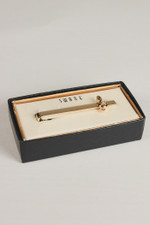 unused in original box 1940s 50s SWANK tie clip bar musician treble clef design goldtone