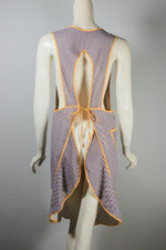 Vintage pinafore apron 1930s purple yellow gingham check cotton womens size M to L gift for chef cook