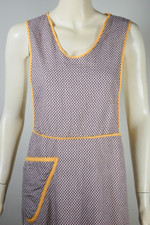 Vintage pinafore apron 1930s purple yellow gingham check cotton womens size M to L gift for chef cook