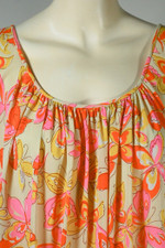 butterflies print nylon nightgown 60s 70s A-line dress 38 to 42 inch chest size M L