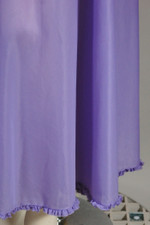 Lilac purple nylon 1950s nightgown ruffles trim S to M 36 38 inch bust