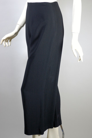black rayon crepe wide leg pant cocktail evening trousers 1970s does 1930s style Anne Klein XS-S