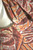 1950s sundress full skirt Hawaiian dress orange brown cotton XS