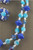 1950s necklace earrings set Corocraft blue white art glass beads Coro