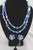 1950s necklace earrings set Corocraft blue white art glass beads Coro
