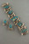 Diva turquoise gold Asian figures faces 1950s 1960s link bracelet earrings