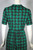 Green black houndstooth 1960s day dress shirtwaist M petite 29 waist