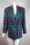 80s plaid wool blazer ladies jacket M Pendleton green red blue plaid 