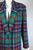 80s plaid wool blazer ladies jacket M Pendleton green red blue plaid 