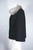 Black curly faux fur jacket 1960s short coat mink collar silver gray XS S