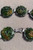 Bakelite link necklace bracelet set carved pierced green discs 1930s-40s