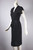 1940s dress peplum black cocktail XXS 23 inch waist