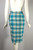 aqua plaid wool pencil skirt 1960s deadstock XS 25 inch waist