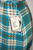 aqua plaid wool pencil skirt 1960s deadstock XS 25 inch waist