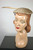 1950s hat flat beret with feather tan ecru mesh trimmed