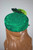 Giant rose 1960s mini pillbox hat emerald chartreuse green fascinator
