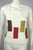 hippie style 70s knit vest top suede patchwork S-M cream acrylic