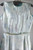 Metallic silver lurex aqua blue roses 1960s cocktail dress deadstock S-M 28 waist